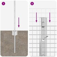 Tuinhek Set Set van 2 Gegalvaniseerd staal Groot Duurzaam 8