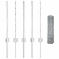 Tuinhek Set 2 stuks Gegalvaniseerd zilver Gegalvaniseerd staal 3