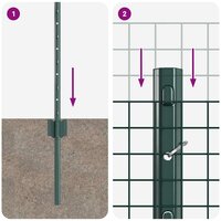 Tuinhek Set Set van 2 Groen Gepoedercoat Staal 10 x 0.5 m 8