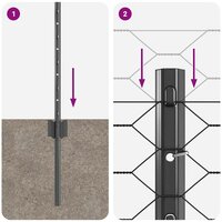 Hexagonaal Tuinhek Set Set van 2 Grijs Staal 25 x 0.5m Duurzaam 8