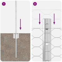 Tuinhek Set Set van 2 Gegalvaniseerd staal 25 x 0.5 m Duurzaam 8