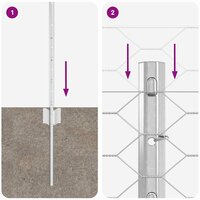 Tuinhek Set Set van 2 Gegalvaniseerd staal 25 x 0.5 m Duurzaam 8