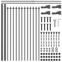 Tuinhek met punten 1,7x0,6 m staal grijs 3
