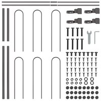 Tuinhek met boog 1,7x1 m staal grijs 3