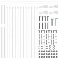 Tuinhek met punten 1,7x1,2 m staal wit 3