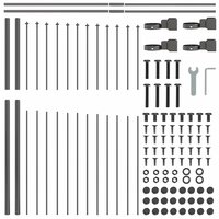 Tuinhek met boog 1,7x1,25 m staal grijs 3