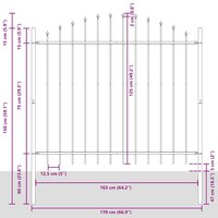 Tuinhek met boog 1,7x1,25 m staal grijs 5