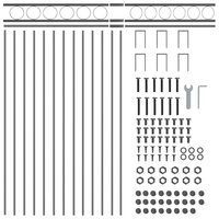 Tuinhek 1,7x0,8 m staal grijs 4
