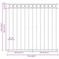 Tuinhek 1,7x1,2 m staal grijs 7