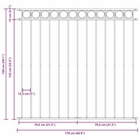 Tuinhek 1,7x1,5 m staal grijs 7
