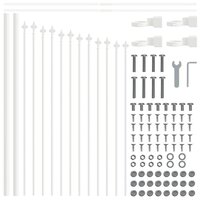 Tuinhek met boog 1,7x0,75 m staal wit 3