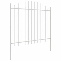 Tuinhek met boog 1,7x1,25 m staal wit 2