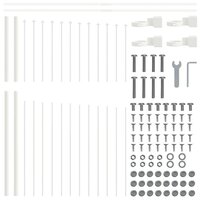 Tuinhek met boog 1,7x1,25 m staal wit 3