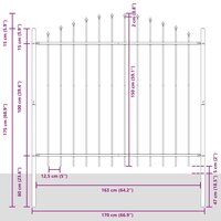 Tuinhek met boog 1,7x1,5 m staal wit 5