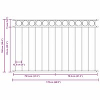 Tuinhek 1,7x1 m staal wit 7