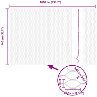 Hexagonale Schutting 1,4 x 10 m van gegalvaniseerd staal 7