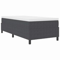 Boxspring Bed Donkergrijs 100x200 cm Corduroy Stof 2