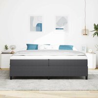 Boxspringbed Donkergrijs 200x200 cm Corduroy Stof 4