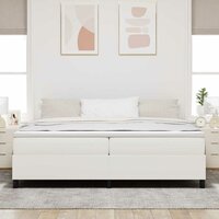 Boxspring Bed Cr&egrave;me 200x200 cm Corduroy Stof 4