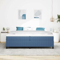 Boxspring Bed Blauw 200x200 cm Corduroy Stof 4