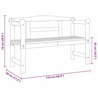 Tuinbank Acacia 119x76x44 cm Massief Hout 8
