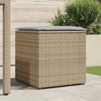 Kussenbox Beige 50x50x50 cm Poly Rattan 2