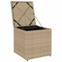 Kussenbox Beige 50x50x50 cm Poly Rattan 3