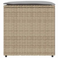 Kussenbox Beige 50x50x50 cm Poly Rattan 4