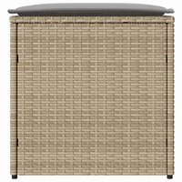 Kussenbox Beige 50x50x50 cm Poly Rattan 5