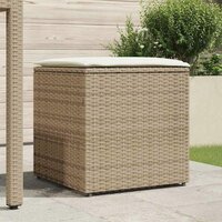 Kussenbox Beige 50x50x50 cm van Poly Rattan 2