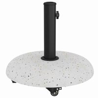 Parasolvoet met wielen voor 37/42/52/58 mm stokken - Wit Beton 5