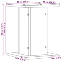 Plantenstandaards 2 st 30x30x40 cm bewerkt hout zwart eiken 8