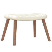 Schommelstoel met voetenbank fluweel cr&egrave;mewit 4