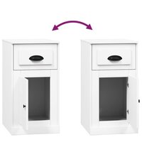 Bijzetkast met lade 40x50x75 cm bewerkt hout wit 9