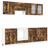 Keukenkastenset met lade 8 pcs Gerookt eiken 240 x 46 x 81.5 cm 2