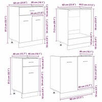 Keukenkastenset met lade 8 pcs Gerookt eiken 240 x 46 x 81.5 cm 9