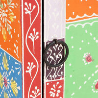 Ladekast met plank Multikleur 30 x 30 x 90 cm Massief mangohout 8