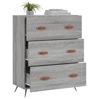 Ladekast 69,5x34x90 cm bewerkt hout grijs sonoma 4