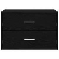 Kast met 2 lades 60x31x40 cm bewerkt hout zwart eikenkleurig 4