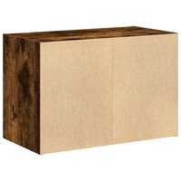 Kast met 2 lades 60x31x40 cm bewerkt hout gerookt eikenkleurig 7