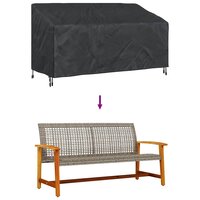 Tuinbankhoes Zwart 205 x 85 x 65 / 94 cm 210D stof 8