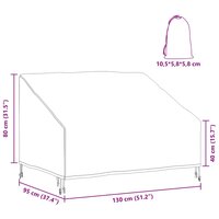 Tuinbankhoes Zwart 130 x 95 x 40 / 80 cm 210D stof 9