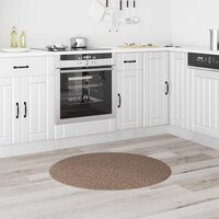 Vloerkleed shaggy met latex onderkant &oslash;90 cm bruin 3