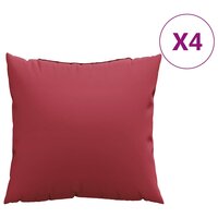 Bankkussens 4 stuks Wijnrood 40x40 cm Stof 2