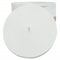 Opbergmand met deksel &Oslash; 40x35 cm katoen bruin en wit 5