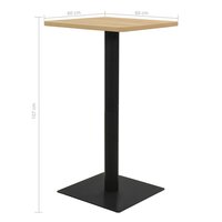 Bistrotafel 60x60x107 cm eikenkleurig 5