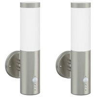 Buitenwandlampen 2 pcs Zilver 15 x 7.5 x 33 cm Roestvrij staal 2