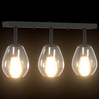 Plafondlamp met verstelbare glazen lampenkap E27 antraciet 7