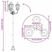 Tuin Lantaarnpaal Wit Aluminium en Glas 8