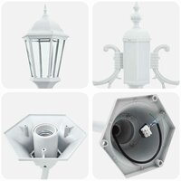 Tuin Lantaarnpaal Wit Aluminium, Glas 5